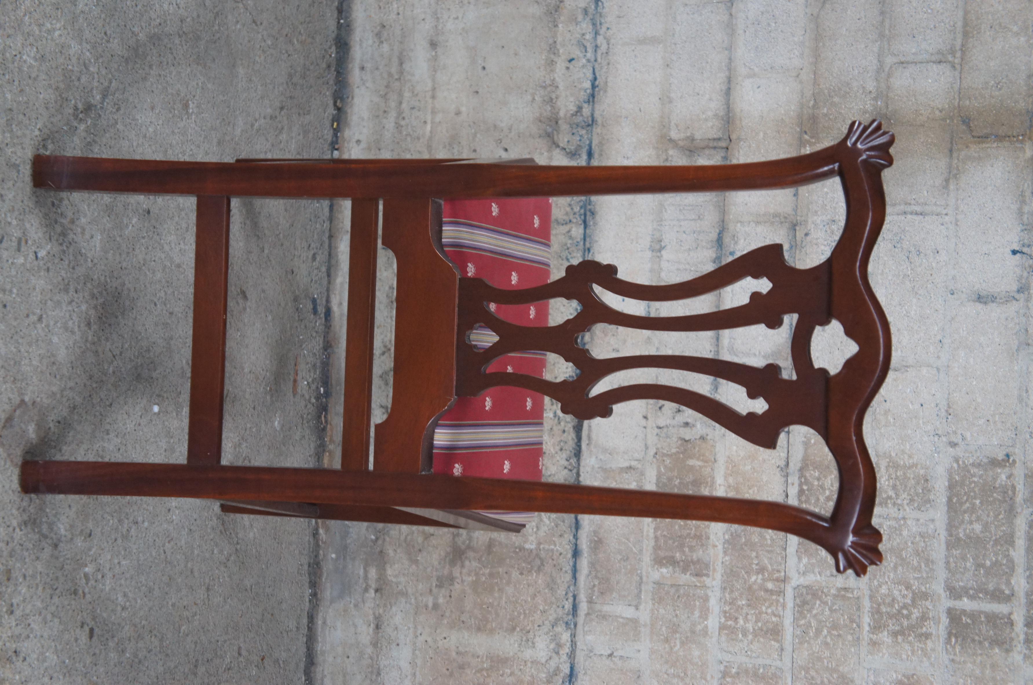 4 Chippendale Monticello Honeymoon Cottage Mahogany Pierced Back Dining Chairs For Sale 5