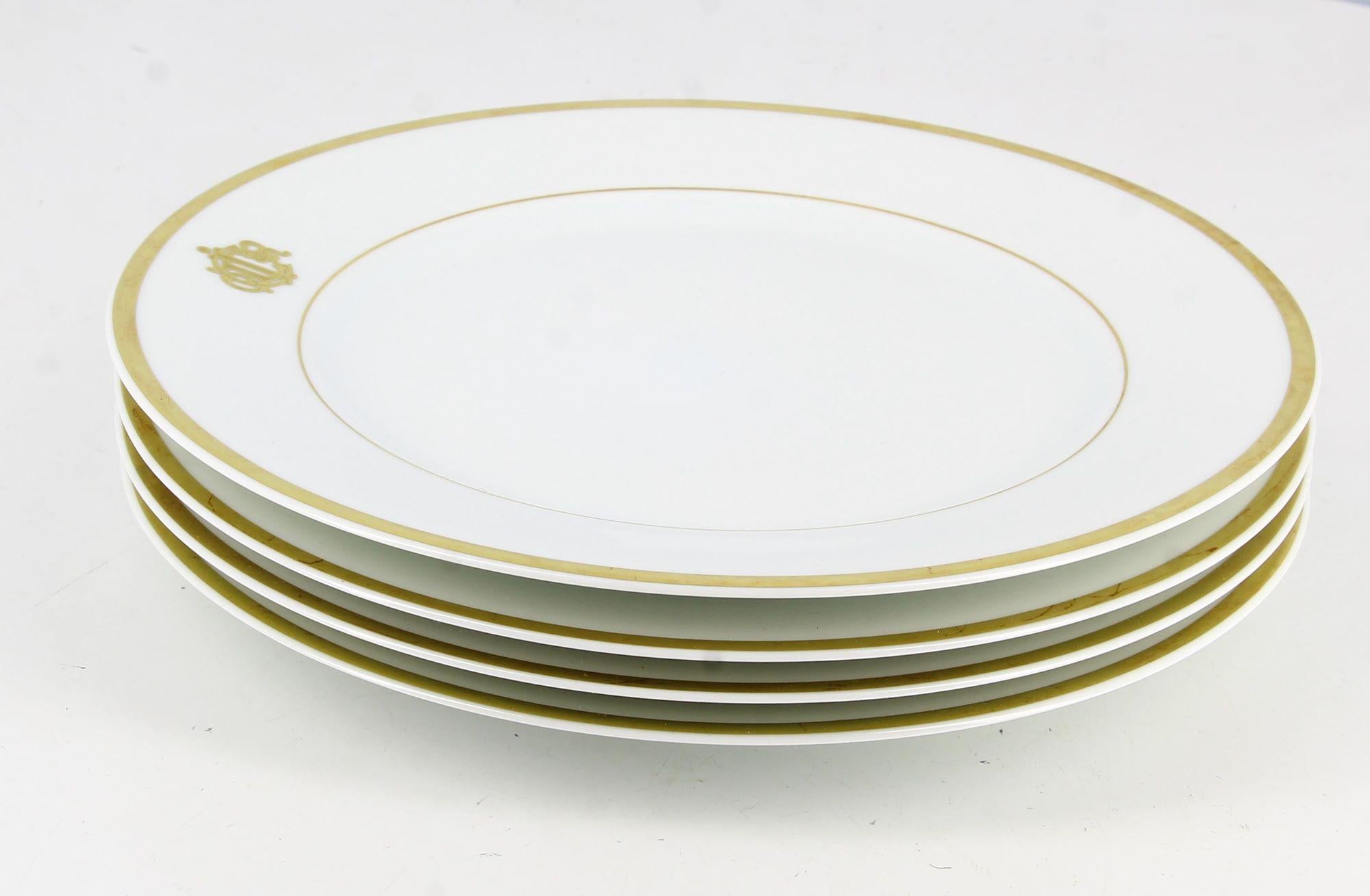 Gray 4 Christian Dior Limoges Porcelain Plates  For Sale