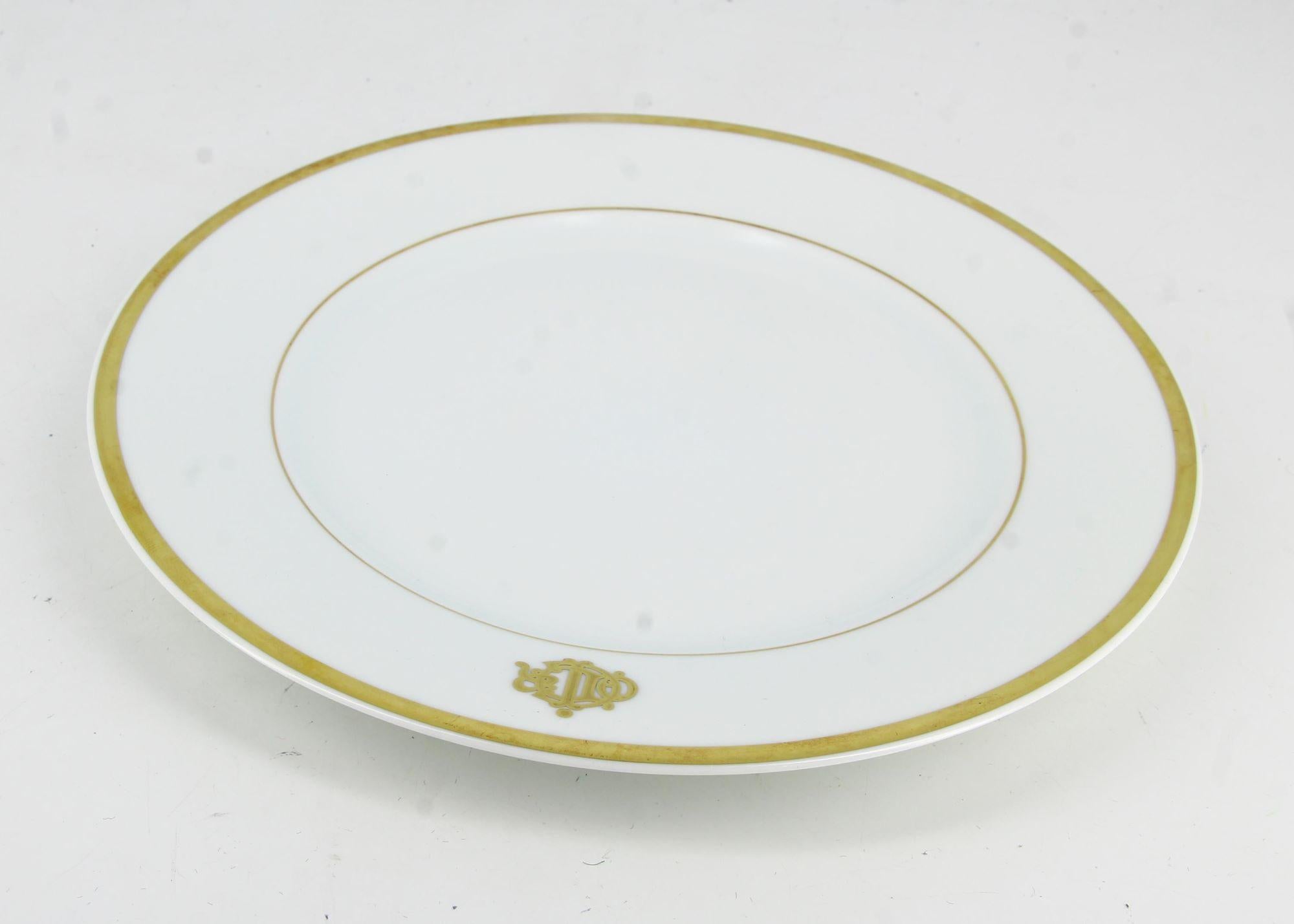 4 Christian Dior Limoges Porcelain Plates  In Good Condition For Sale In PARIS, FR