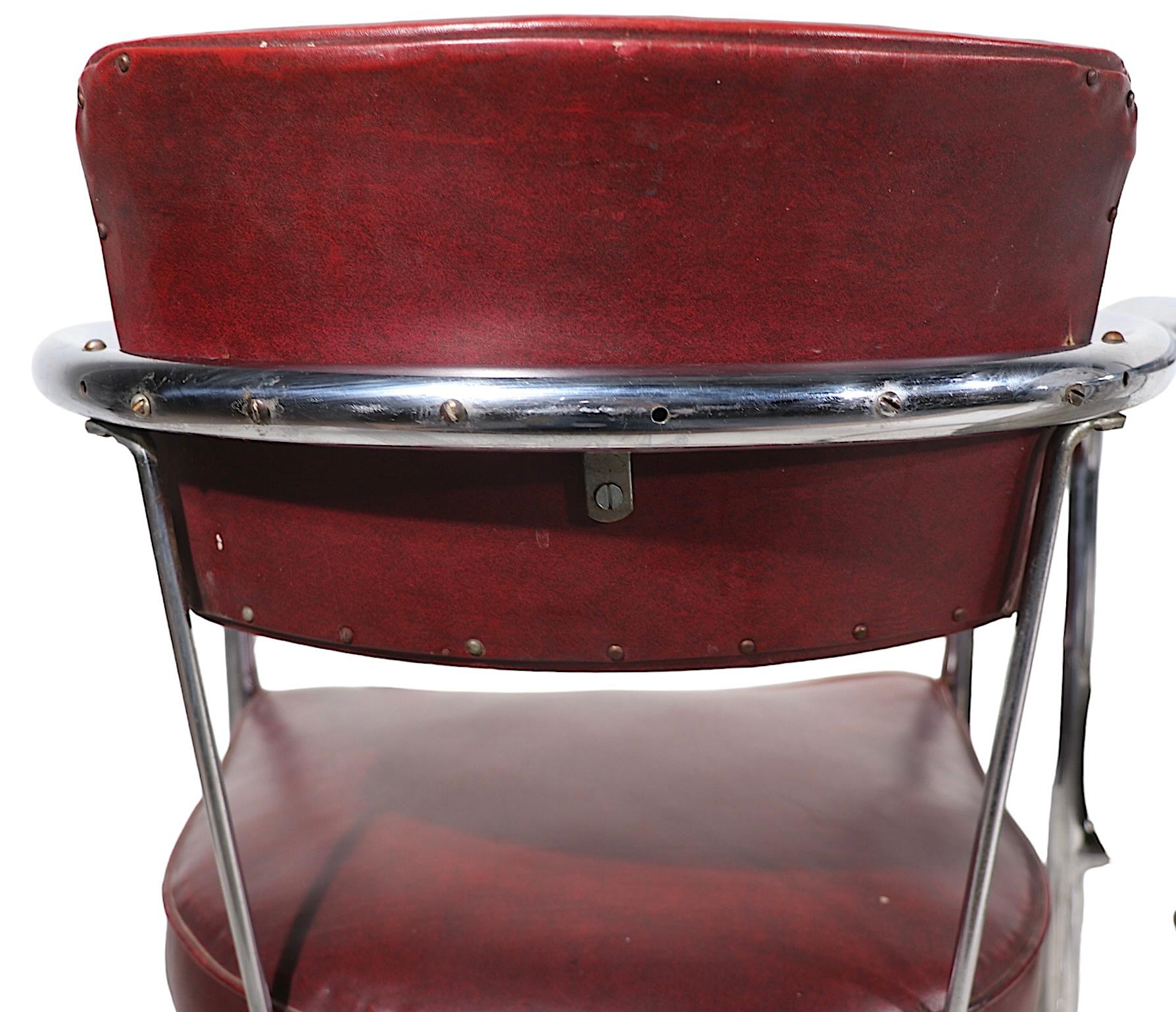 4 Chrome Art Deco Arm Chairs by Lloyd Furniture att. to Kem Weber c.1930's For Sale 3