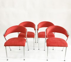4 Chrome Chairs by Lande, Netherlands, 1990s