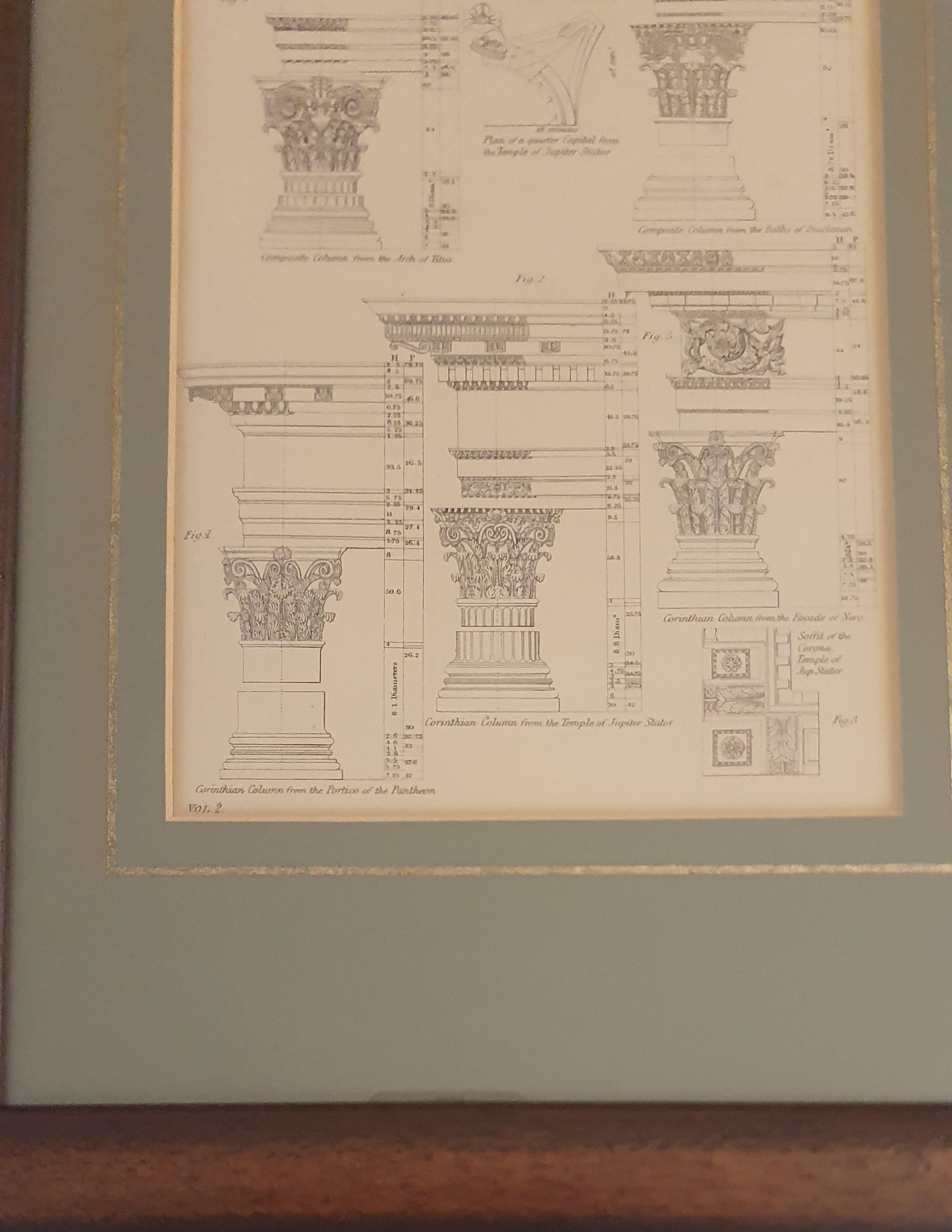 4 Classic Architectural Antique Prints from Steel Engravings dated 1850 Framed For Sale 8