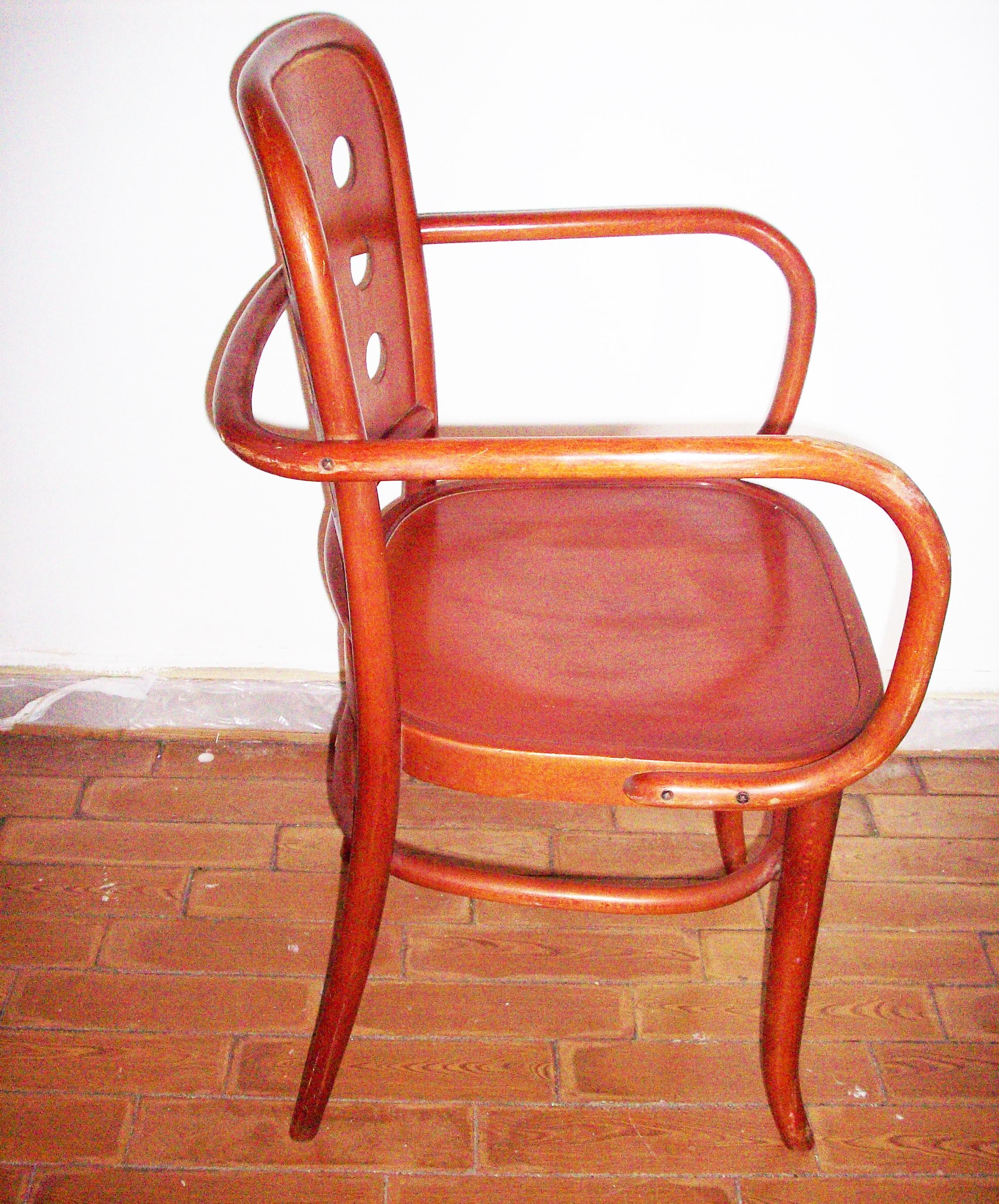 4 klassische Bauhaus-Sessel 6010, entworfen von Josef Hoffmann/ Oswald Haerdtl (Bugholz) im Angebot