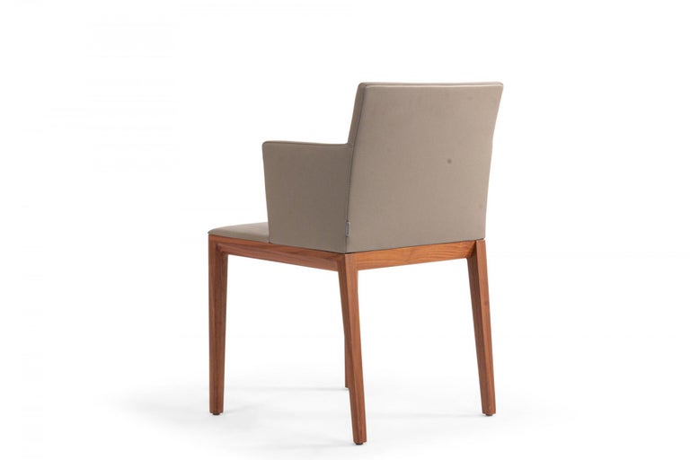 4 Contemporary Gray Leather Arm Chairs For Sale at 1stDibs