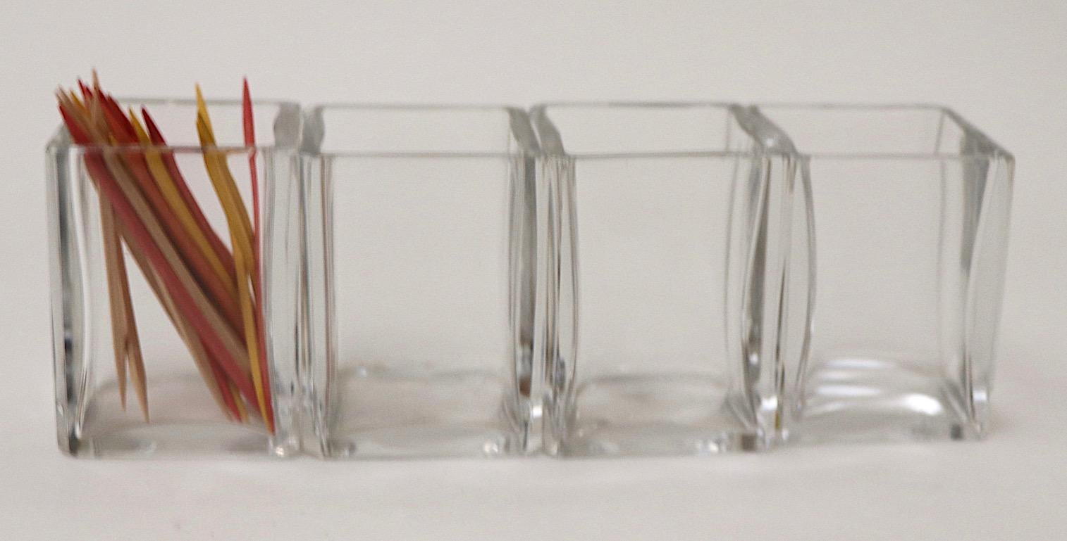 20th Century 4 Crystal Toothpick Holders by Baccarat