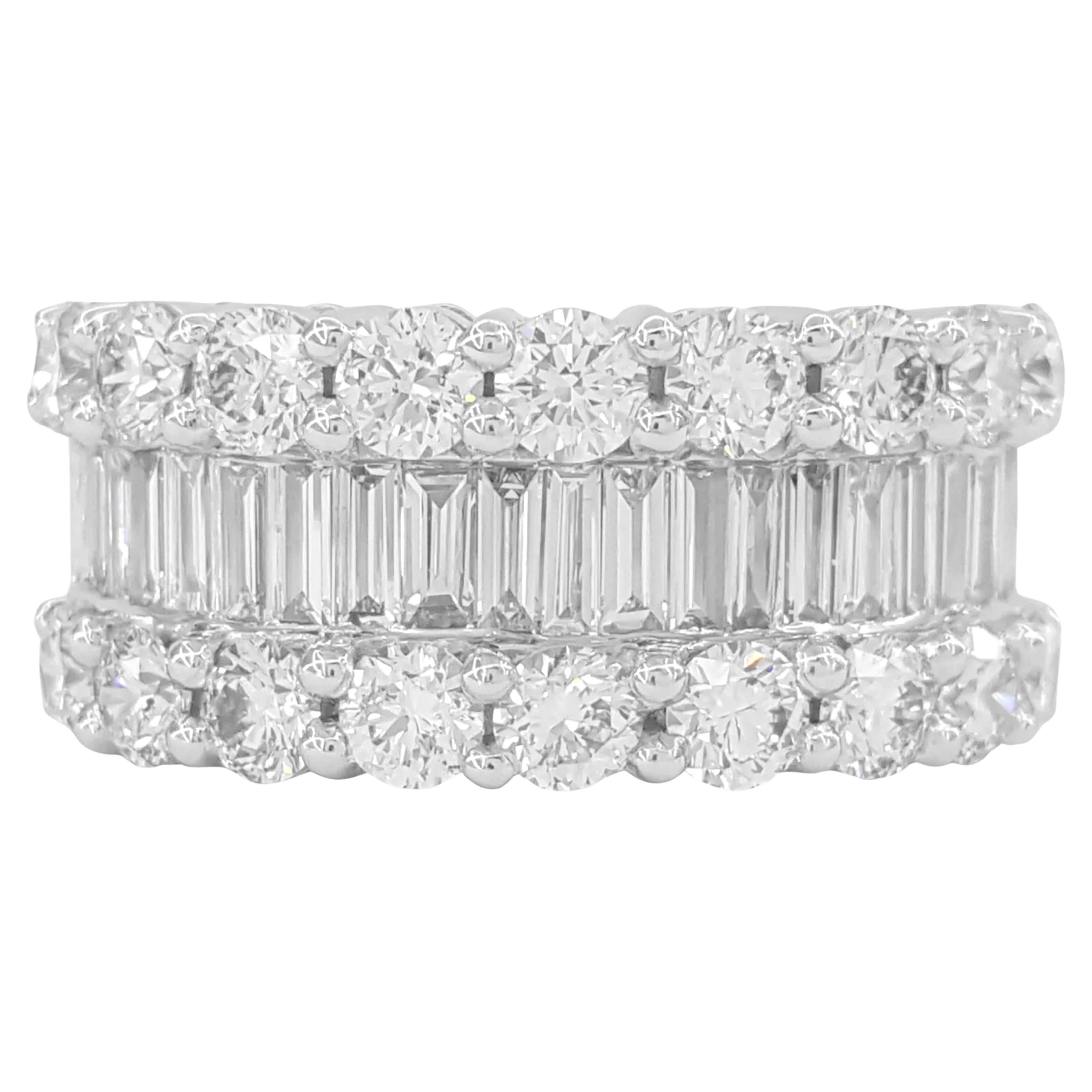 4 Ct. Baguette Round Diamond Band Ring For Sale