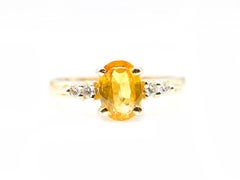 1 Ct Yellow Sapphire and Yellow Gold Ring