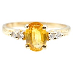 1 Ct Yellow Sapphire and Yellow Gold Ring