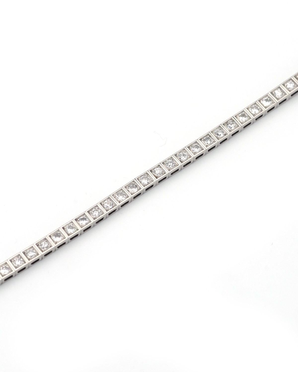Pulsera tenis diamantes 4 cts, Art deco, época eduardiana, francesa Art Decó en venta