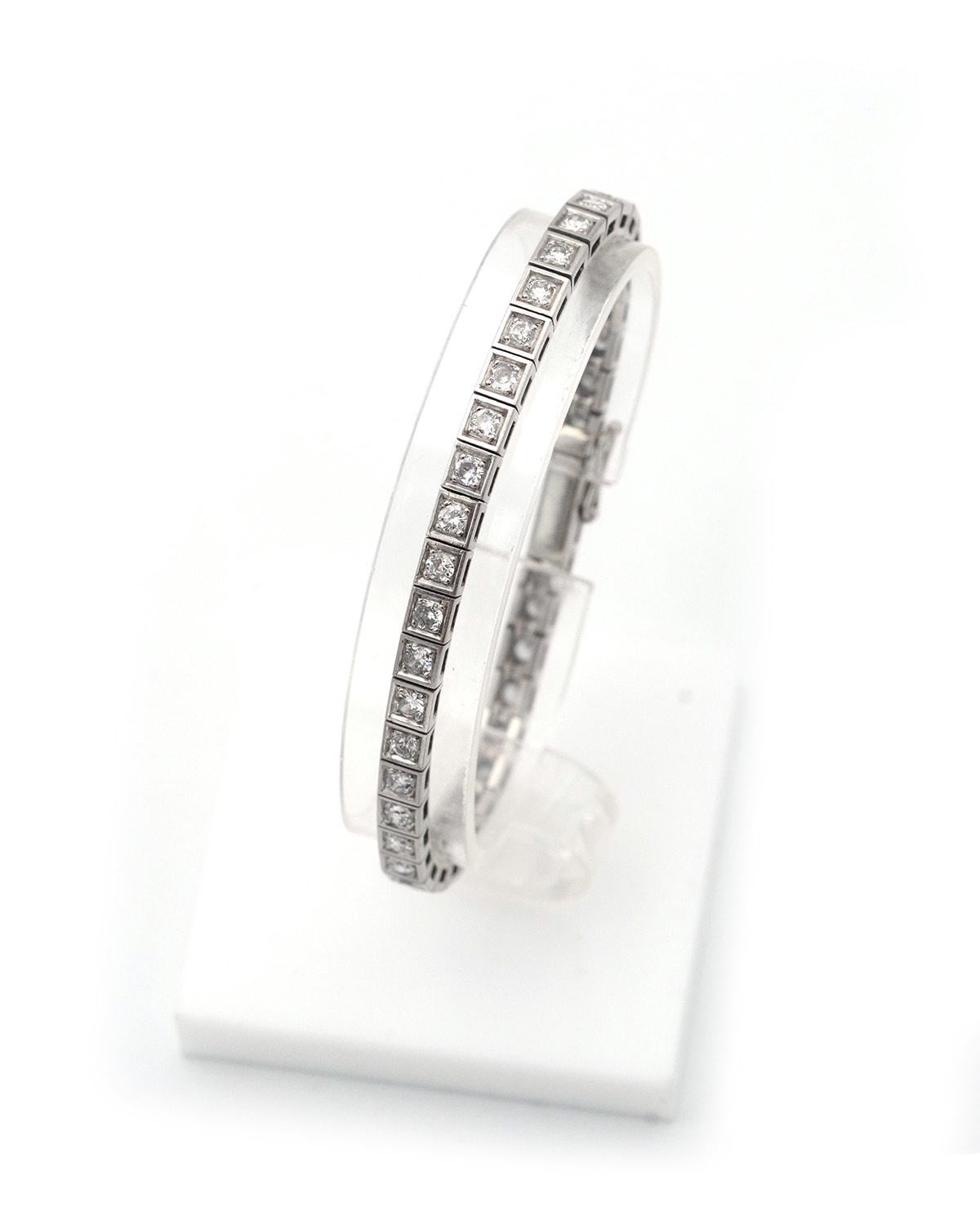 Femenino o masculino Pulsera tenis diamantes 4 cts, Art deco, época eduardiana, francesa en venta
