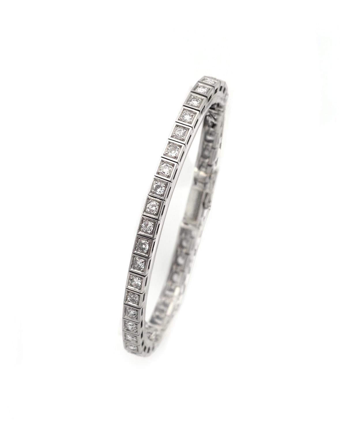 4 cts diamond tennis bracelet, Art deco, Edwardian period, French
