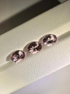 4 CTs, Faceted Oval Morganite set, faceted pink beryl oval
