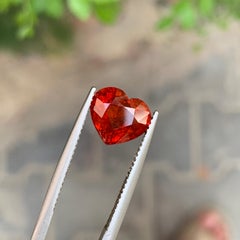 4 Cts Heart Shape Reddish Orange Color Spessartite Garnet Gemstone for Jewelry