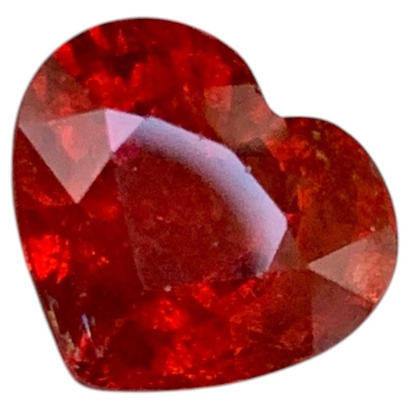 4 Cts Heart Shape Reddish Orange Color Spessartite Garnet Gemstone for Jewelry