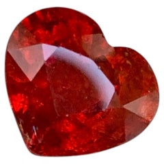 4 Cts Heart Shape Reddish Orange Color Spessartite Garnet Gemstone for Jewelry