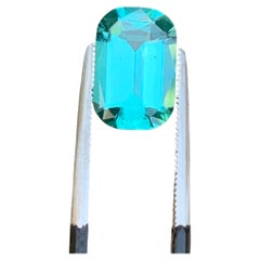 4 Cts Neon Blue Lagoon Tourmaline Cushion Cut  Gemstone for Jewellery 12 mm