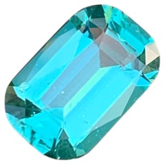 4 Cts Neon Blue Lagoon Tourmaline Cushion Cut  Gemstone for Jewellery 12 mm