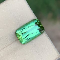 4 Cts Neon Mint Green Tourmaline Rectangular Cushion Cut Gemstone for Jewelry