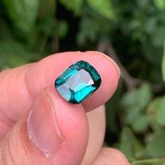 4 pietre preziose di tormalina blu vivido (indicolite) con taglio a cuscino per gioielli, 10 mm