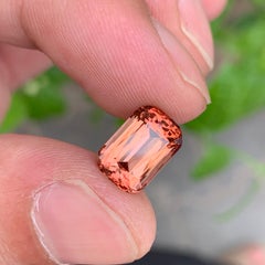 4 carati di tormalina salmone pesca vivida taglio naturale a cuscino per gioielli 11 mm