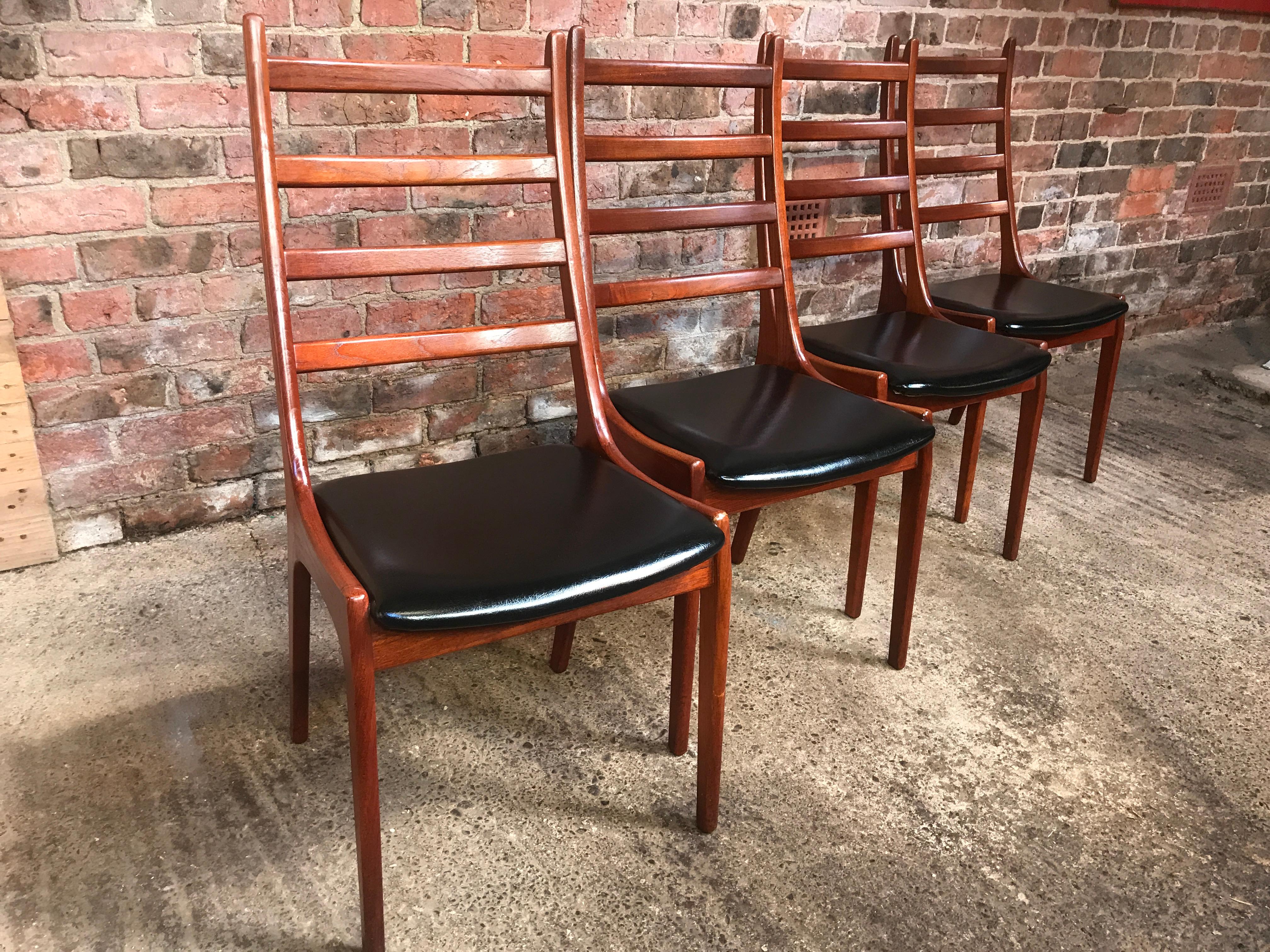 Mid-Century Modern 4 Danish Johan Andersen for Uldum Mobelfabrik Vintage Retro 1960 Dining Chairs For Sale