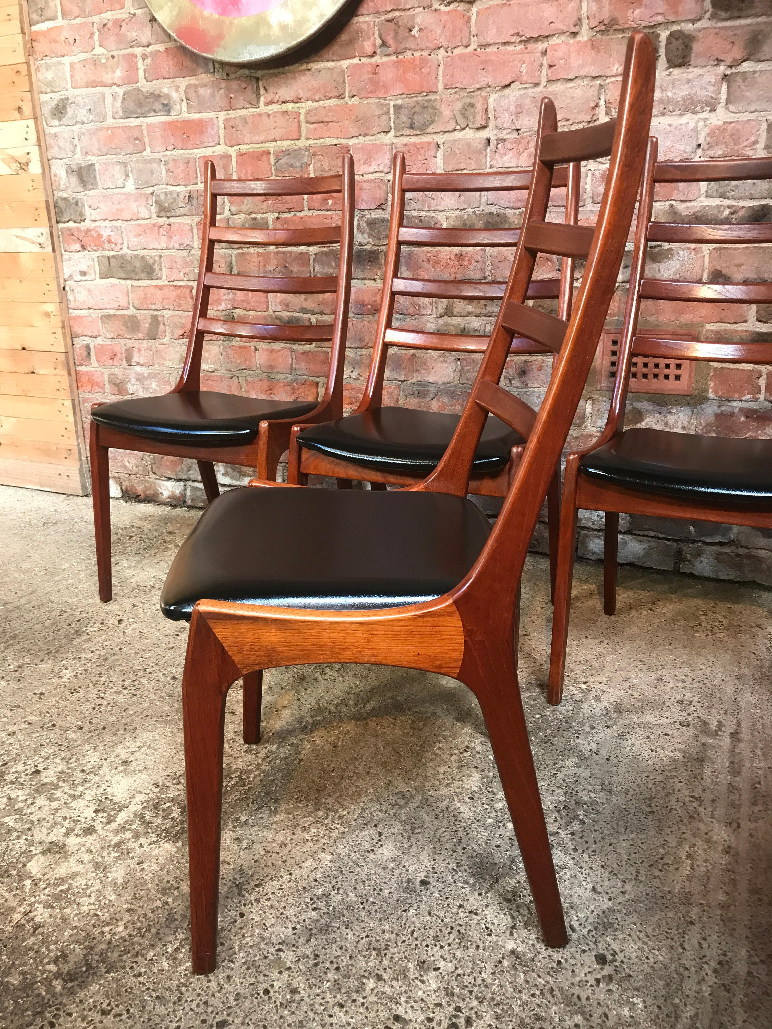 4 Chaises de salle à manger danoises Johan Andersen pour Uldum Mobelfabrik Vintage Retro 1960 Bon état - En vente à Markington, GB