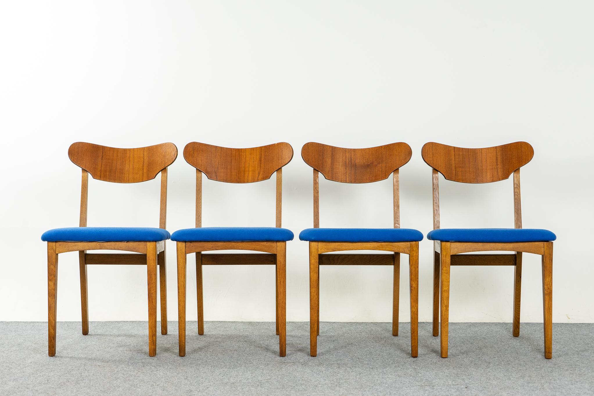 4 Danish Mid-Century Modern Teak & Oak Dining Chairs 4