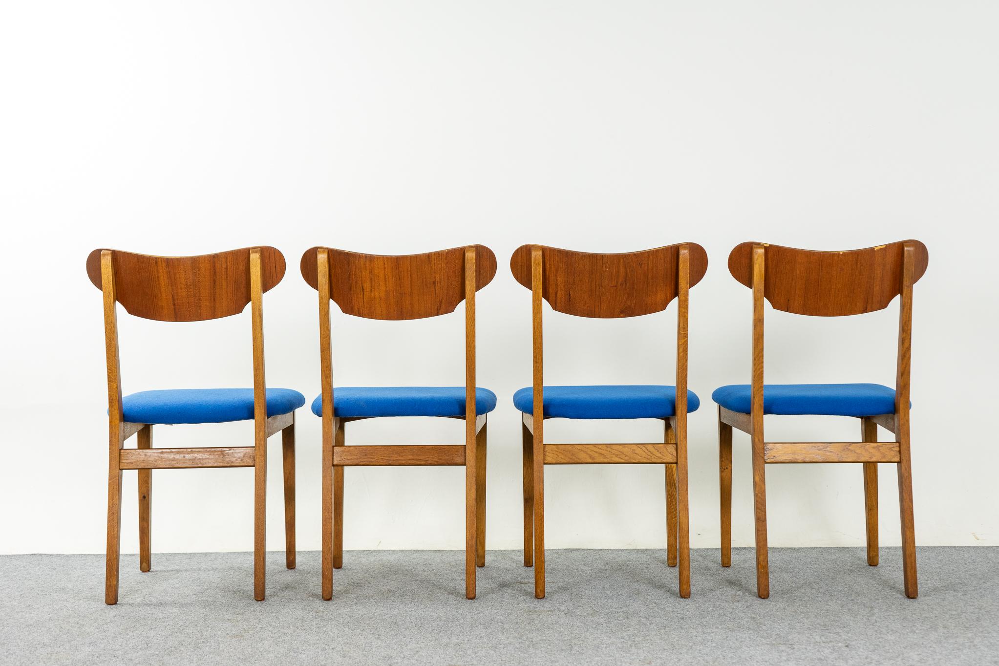 4 Danish Mid-Century Modern Teak & Oak Dining Chairs 5