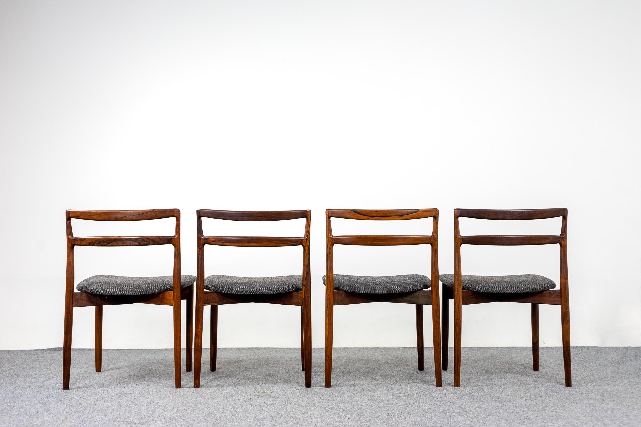 4 dänische Esszimmerstühle aus Rosenholz „Modell 61“, von Harry Ostergaard, Mitte des Jahrhunderts im Angebot 5