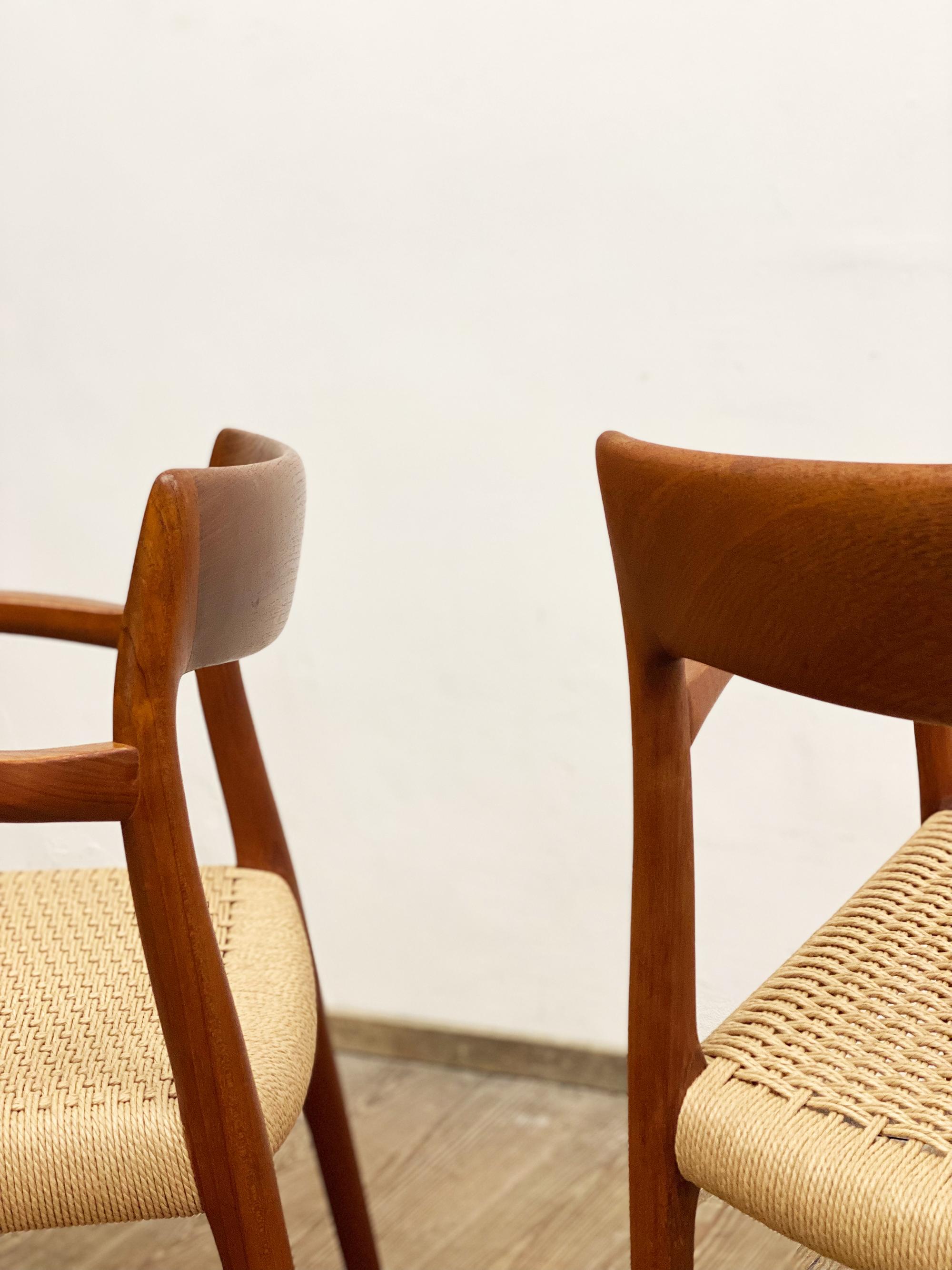 4 Danish Mid-Century Teak Dining Chairs #57 by Niels O. Møller for J. L. Moller 5