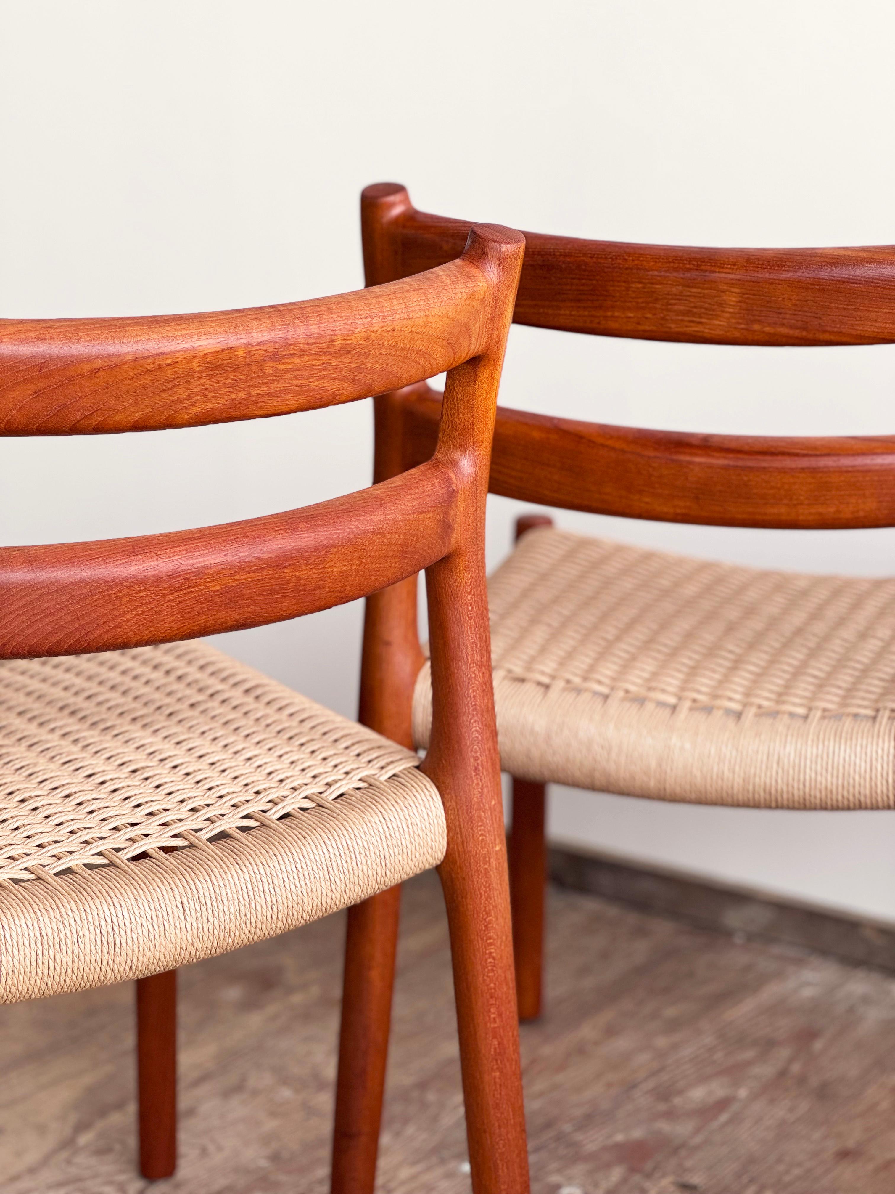 Mid-20th Century 4 Danish Mid-Century Teak Dining Chairs #84 by Niels O. Møller for J. L. Moller