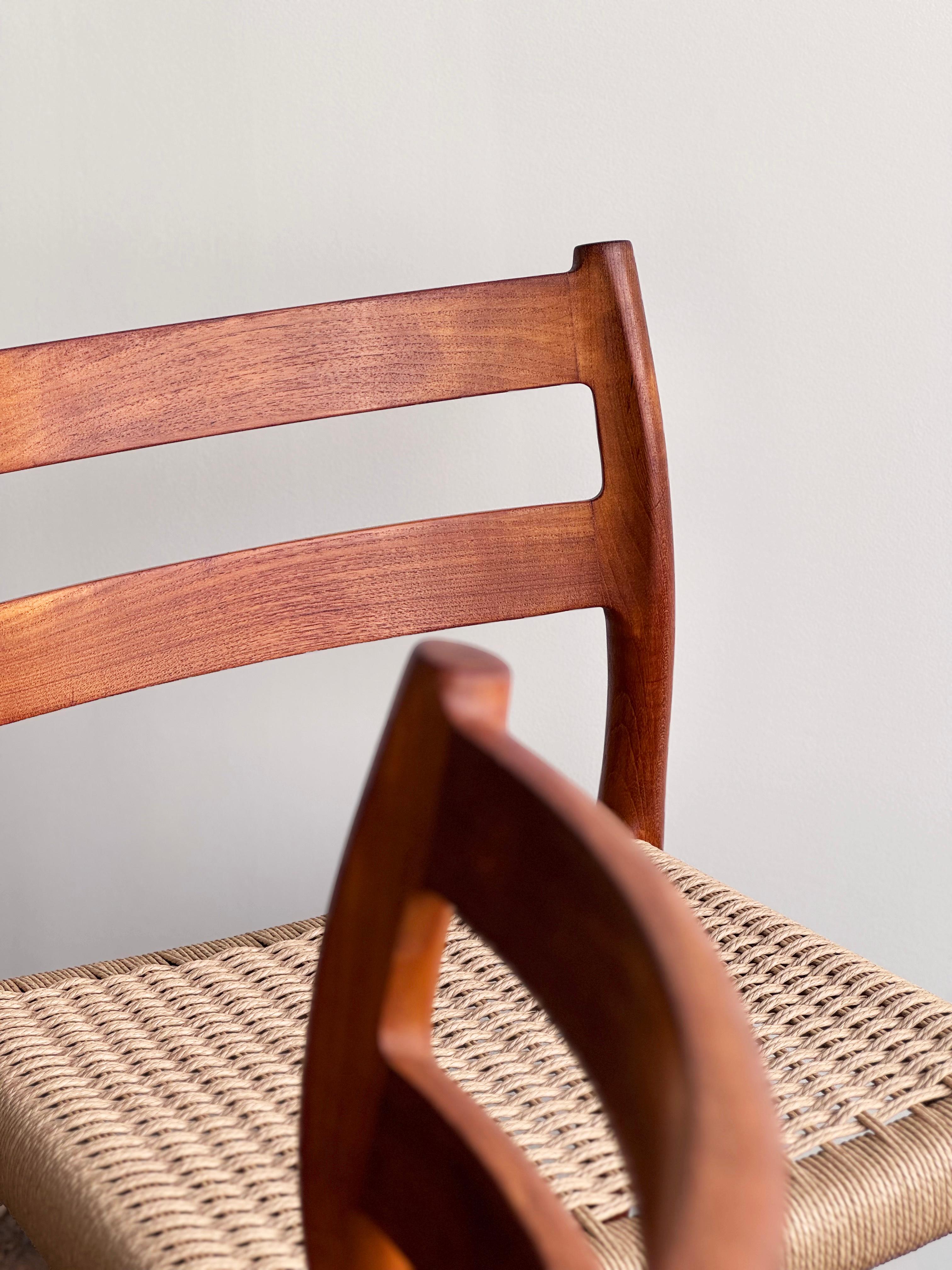 4 Danish Mid-Century Teak Dining Chairs #84 by Niels O. Møller for J. L. Moller 2