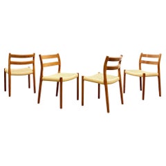 4 Danish Mid-Century Teak Dining Chairs #84 by Niels O. Møller for J. L. Moller