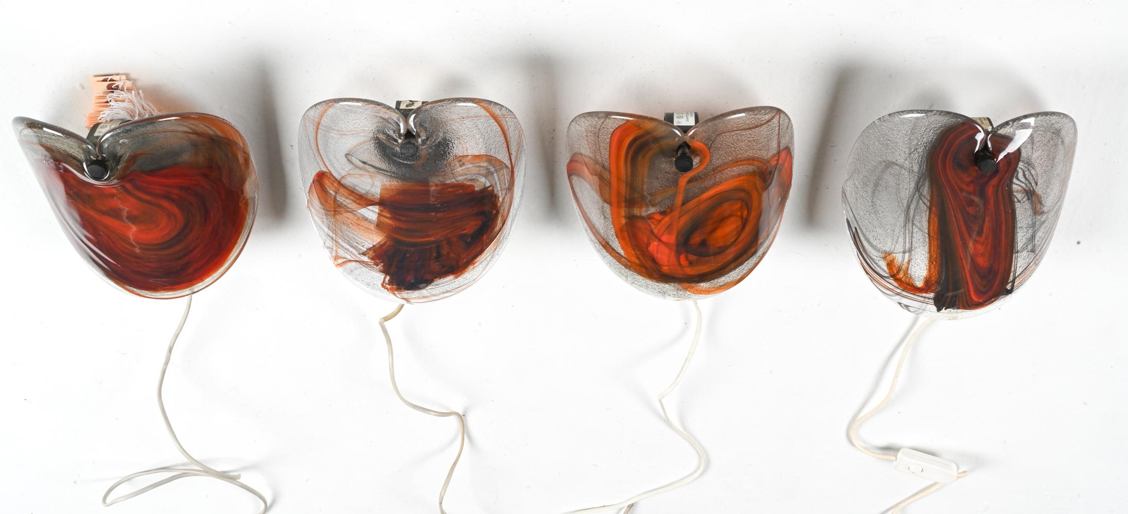'4' Appliques en verre d'art moderne danois par Per Lütken pour Holmegaard, c. 1970's en vente 3