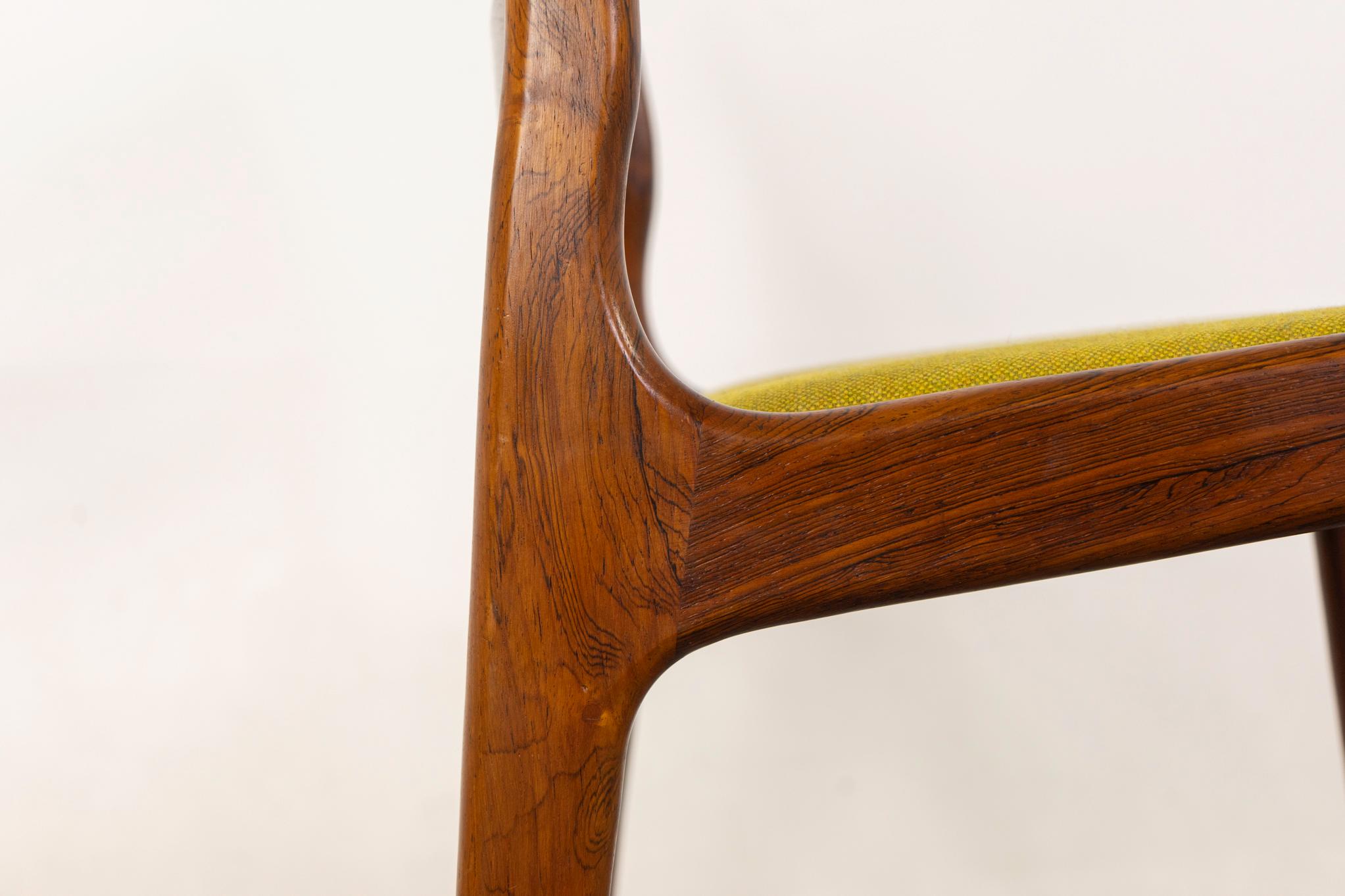 4 Danish Modern Rosewood Dining Chairs For Sale 3