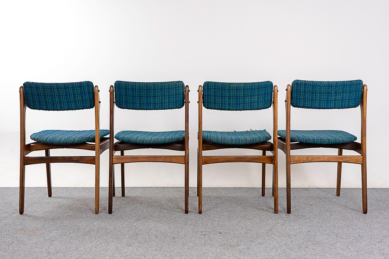 4 Danish Modern Rosewood Dining Chairs For Sale 9