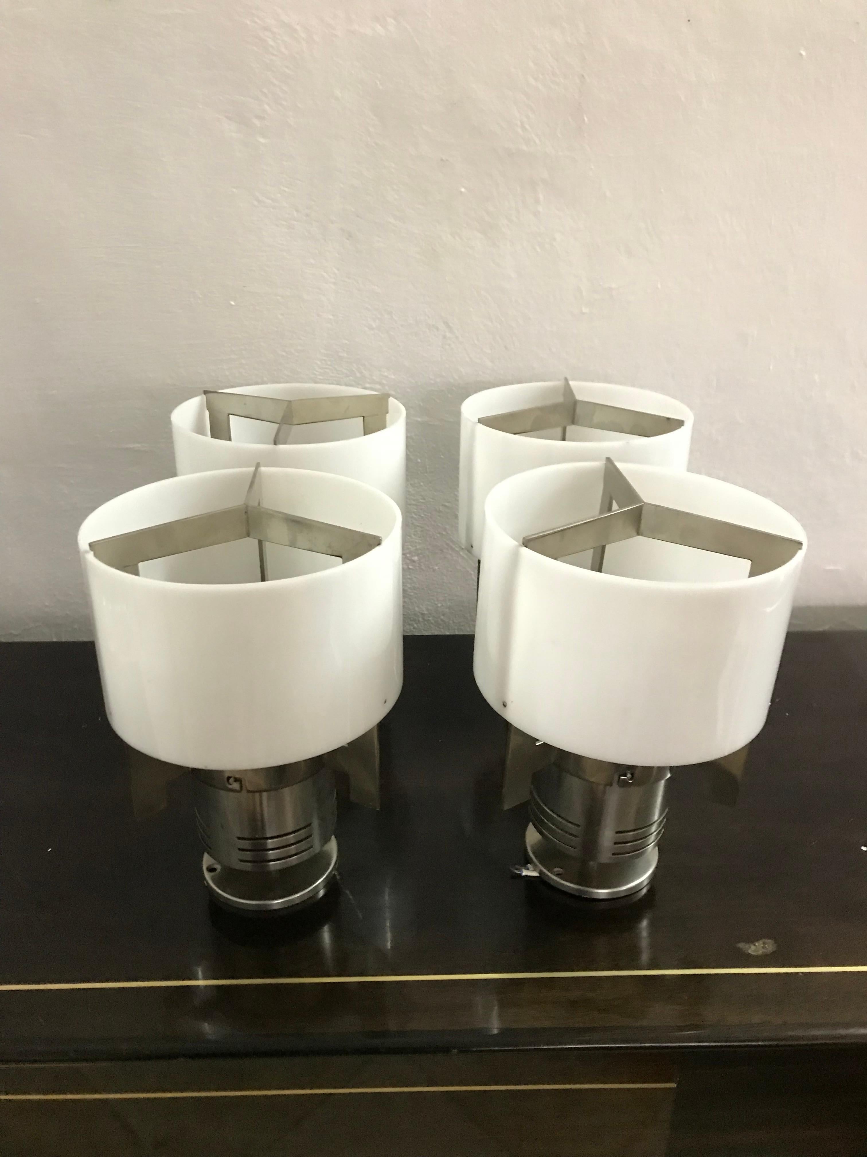 4 Danish Space Age Flush Mounts Attributed to Fog & Mørup, circa 1970 For Sale 5