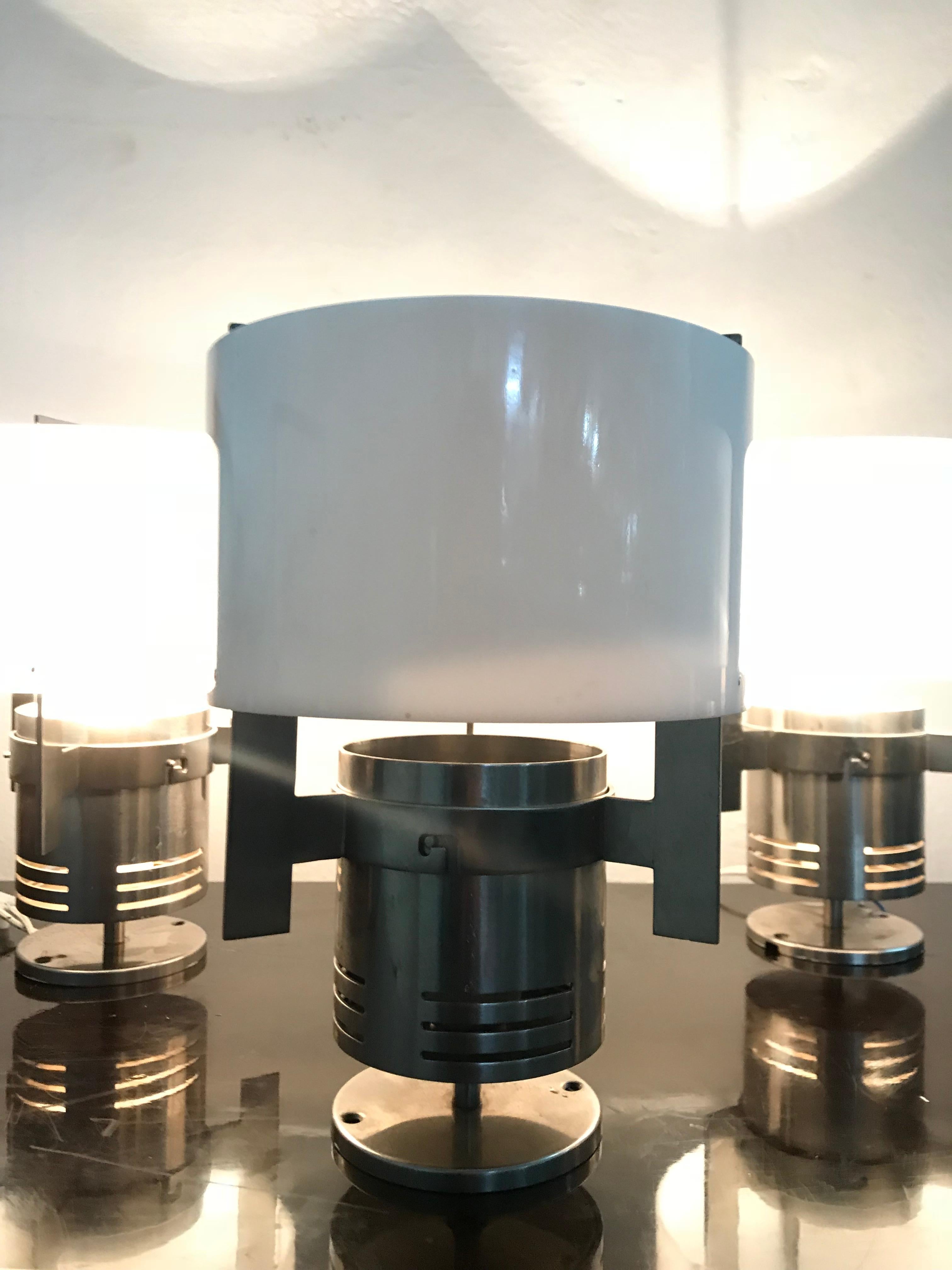 4 Danish Space Age Flush Mounts Attributed to Fog & Mørup, circa 1970 In Good Condition For Sale In Merida, Yucatan