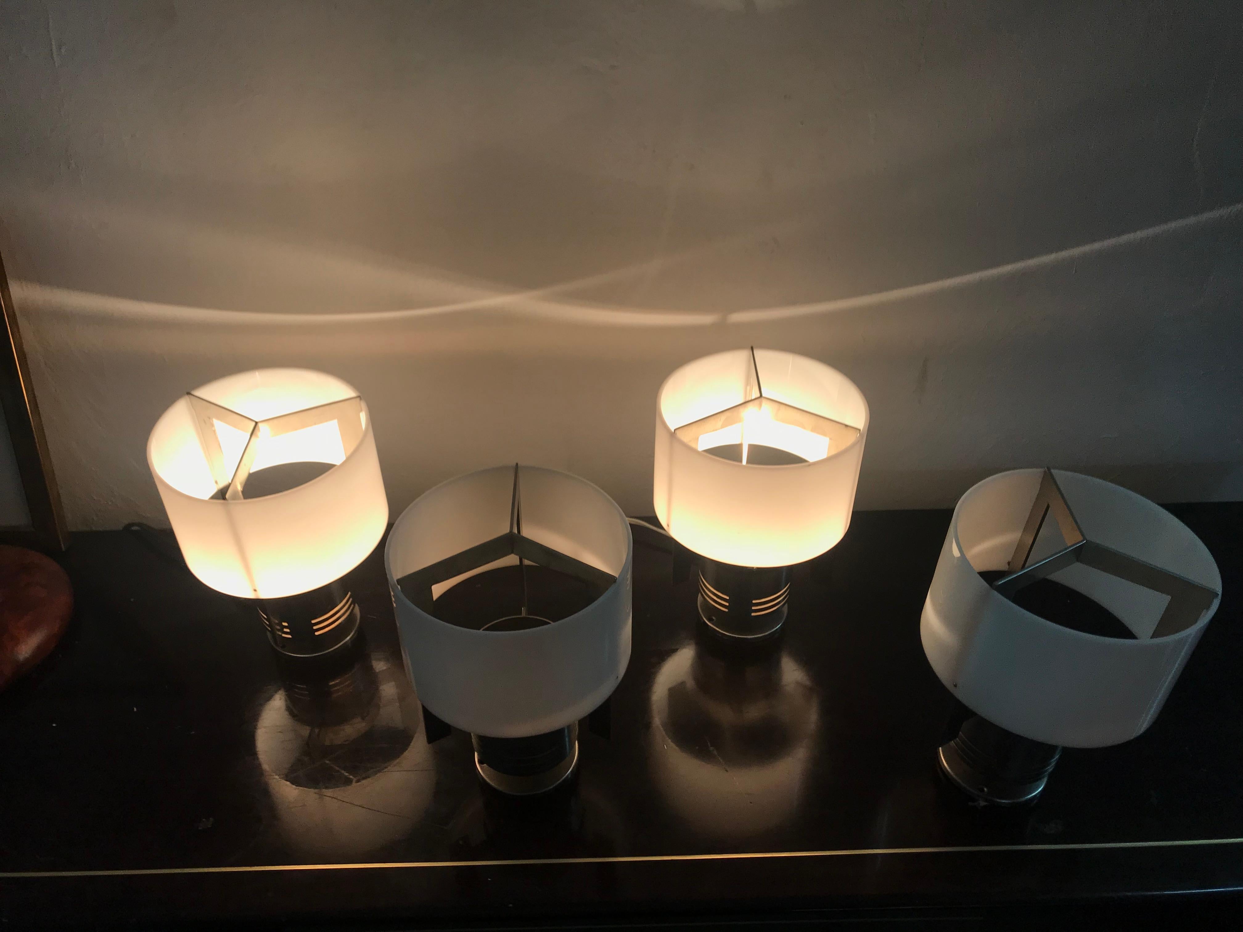 4 Danish Space Age Flush Mounts Attributed to Fog & Mørup, circa 1970 For Sale 2