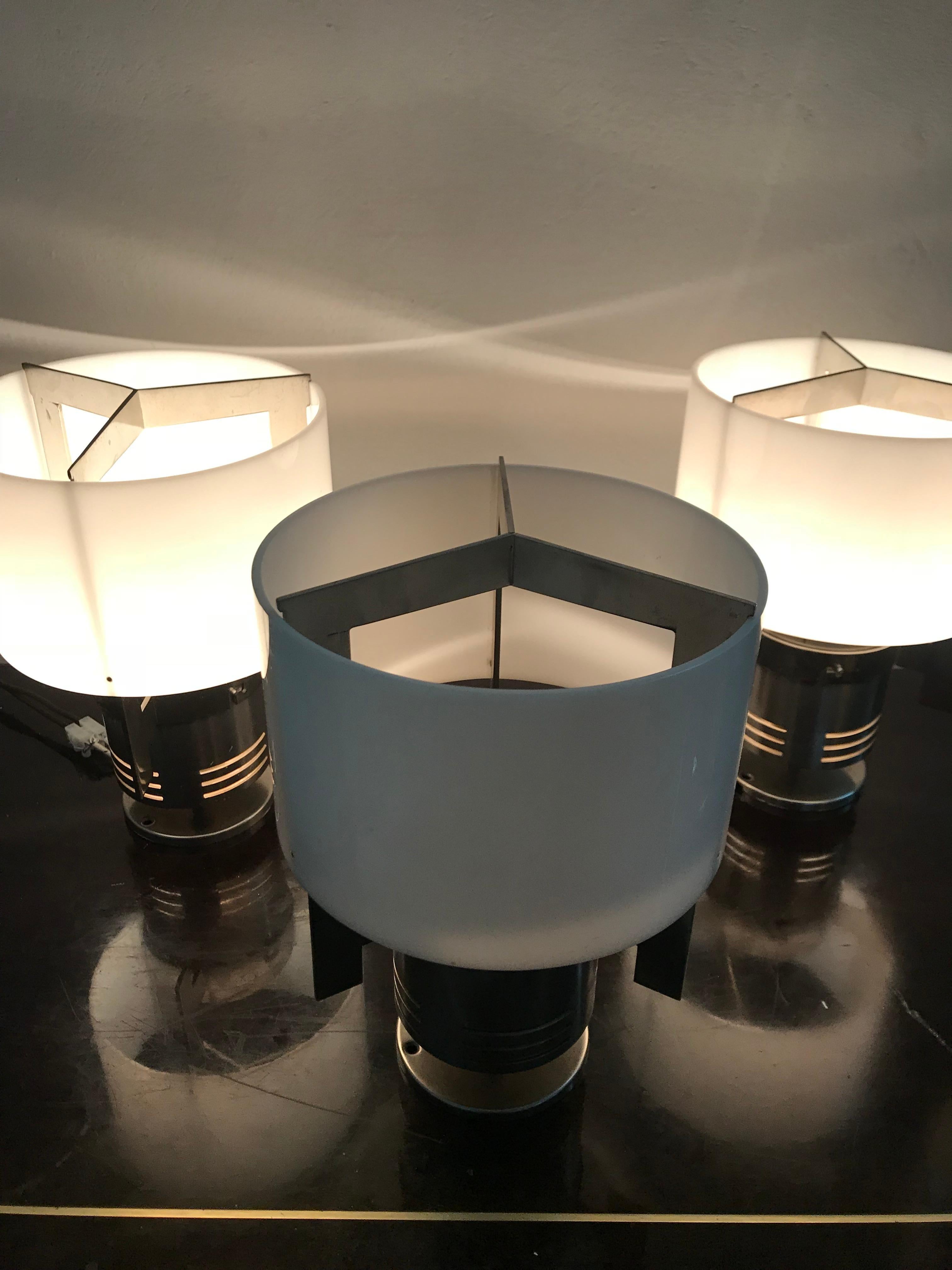 4 Danish Space Age Flush Mounts Attributed to Fog & Mørup, circa 1970 For Sale 3
