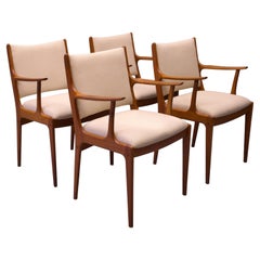 4 Poltrona danese in teak Sedia da pranzo capitano metà secolo Johannes Andersen Uldum