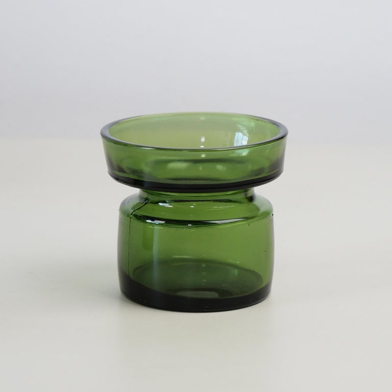 4 Dansk Green Glass Candle or Tealight Holders by Jens Quistgaard, Denmark, 1960 For Sale at 1stDibs