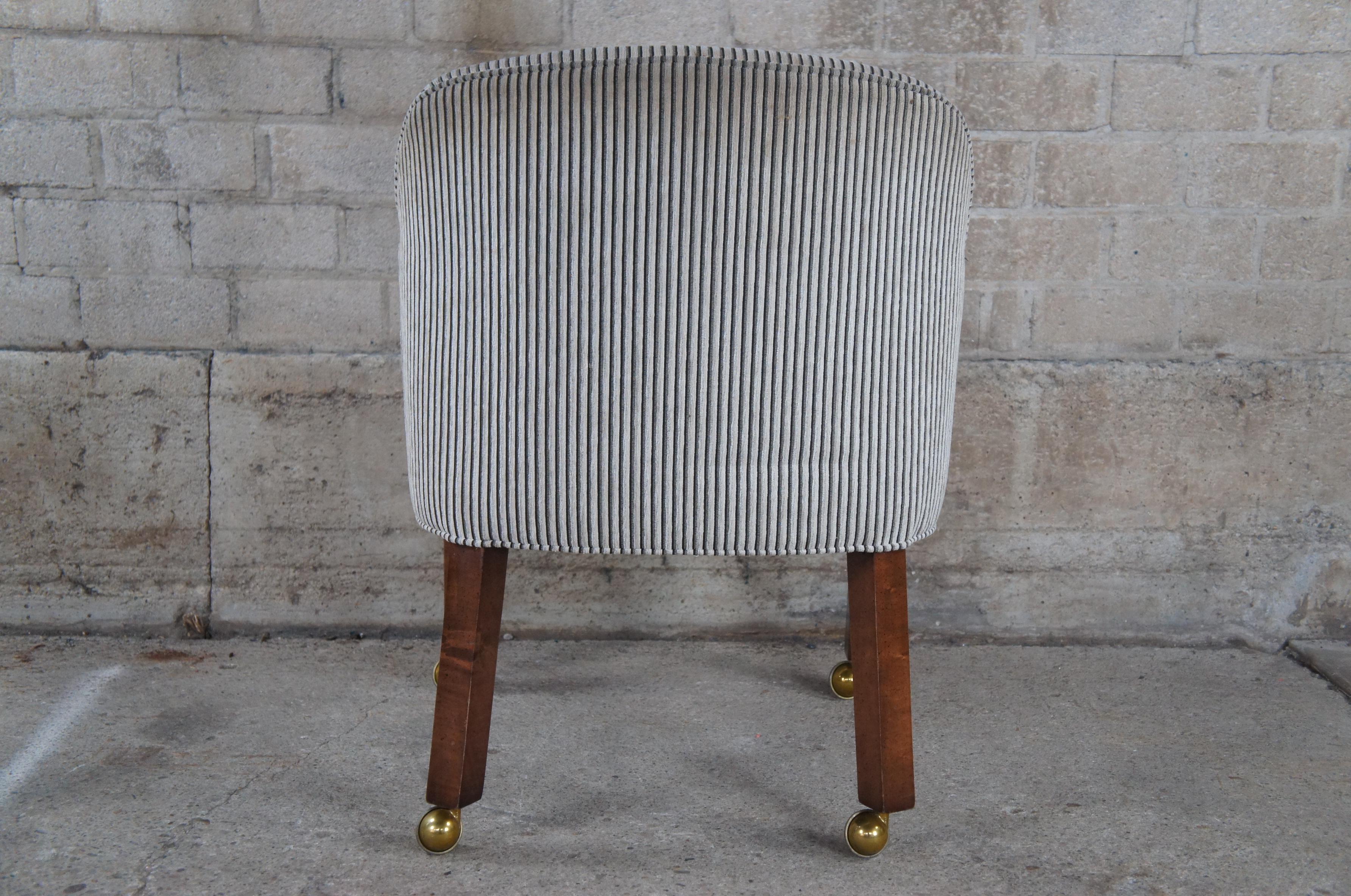 20th Century 4 Designmaster Globe Cherry Dining Laurel Tub Chairs Barrel Back Game Rolling