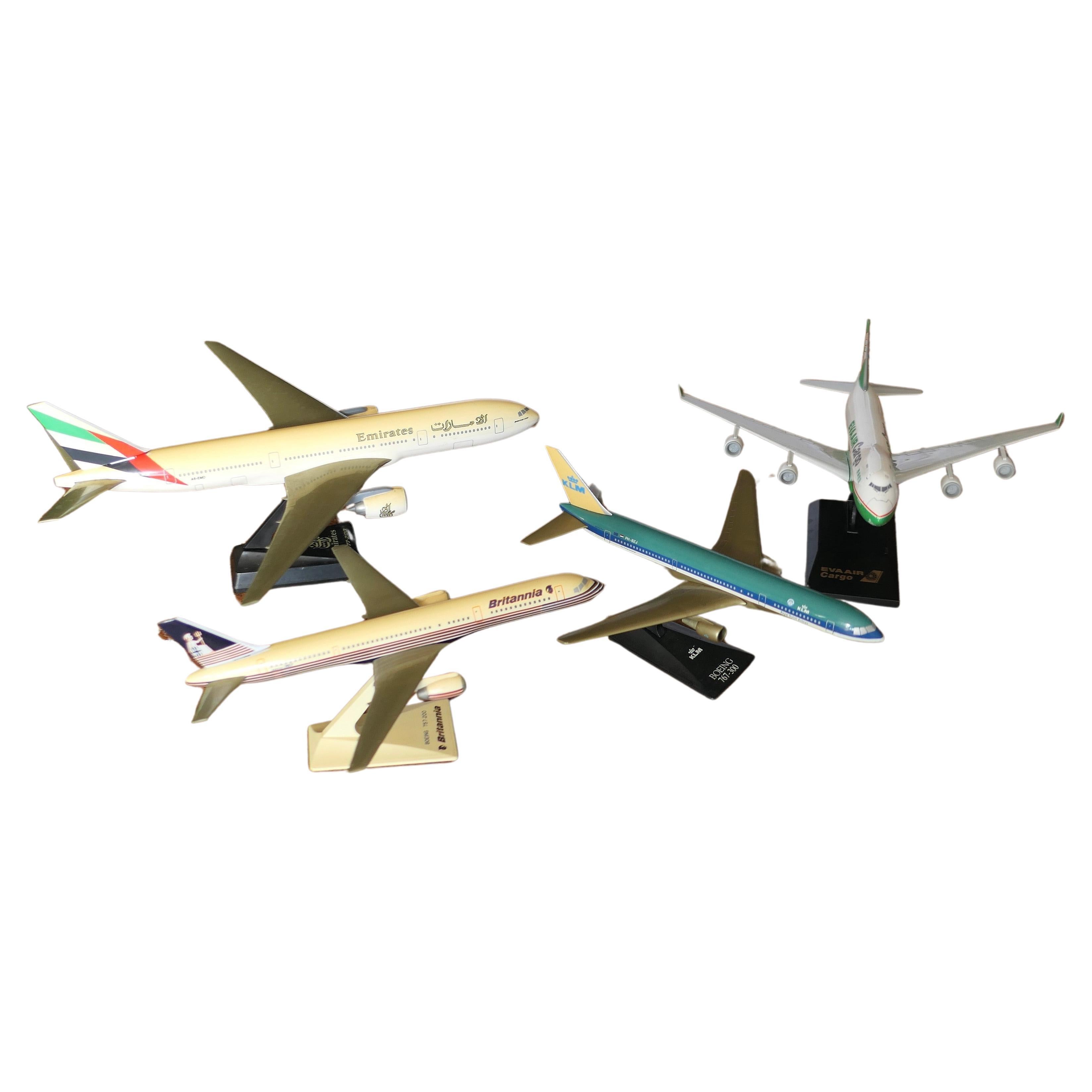 4 Desk Top Model Aeroplane, KLM, Britannia, EvaAir and Emirates