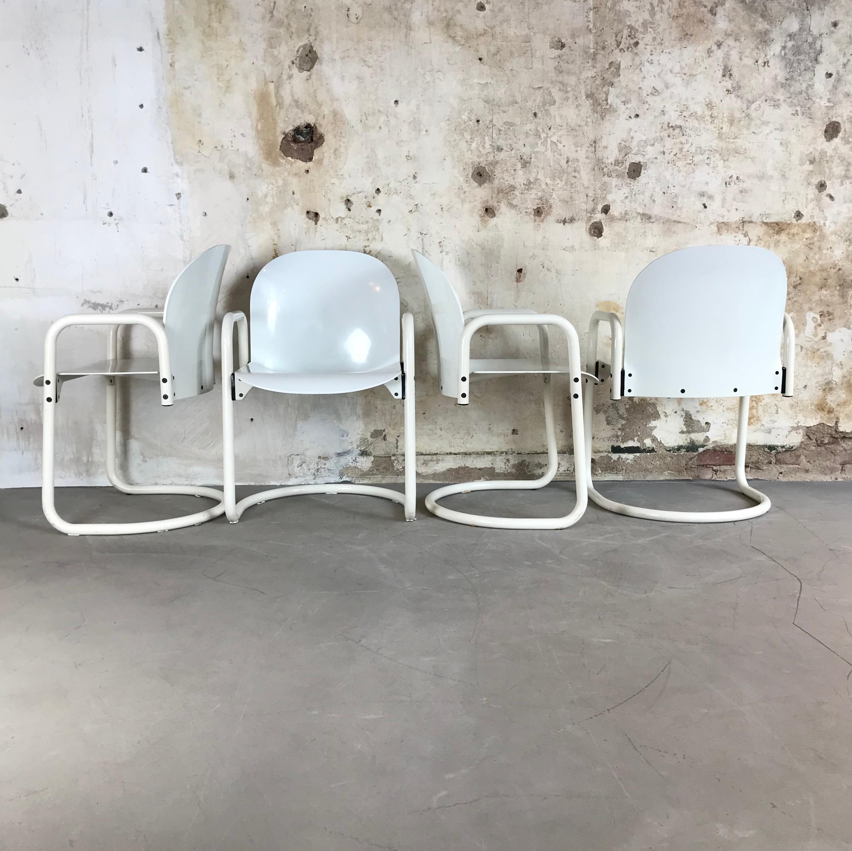 Mid-Century Modern 4 'Dialogo' Midcentury Dining Chairs by Tobia Scarpa for B&B Italia, 1970 For Sale