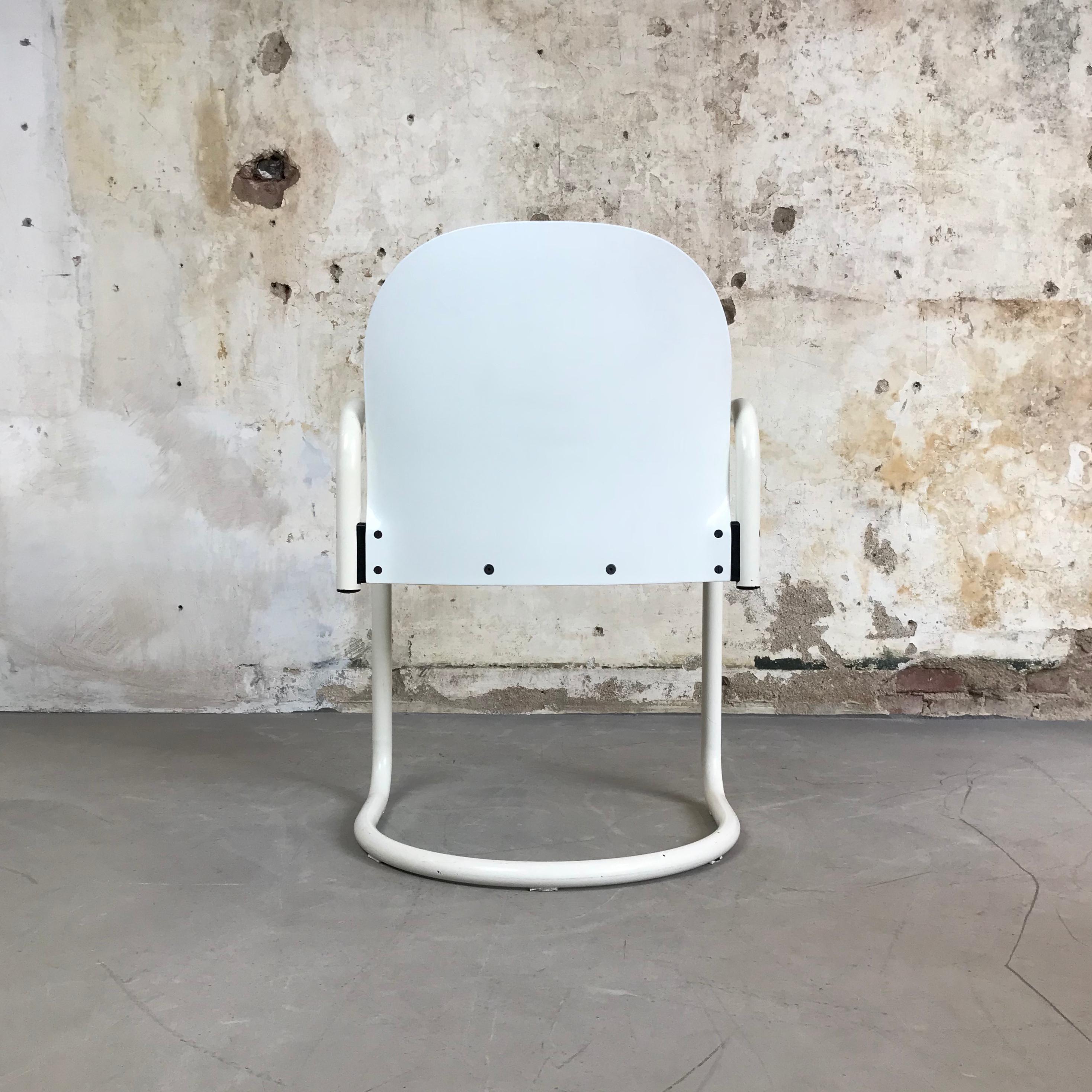 Steel 4 'Dialogo' Midcentury Dining Chairs by Tobia Scarpa for B&B Italia, 1970 For Sale