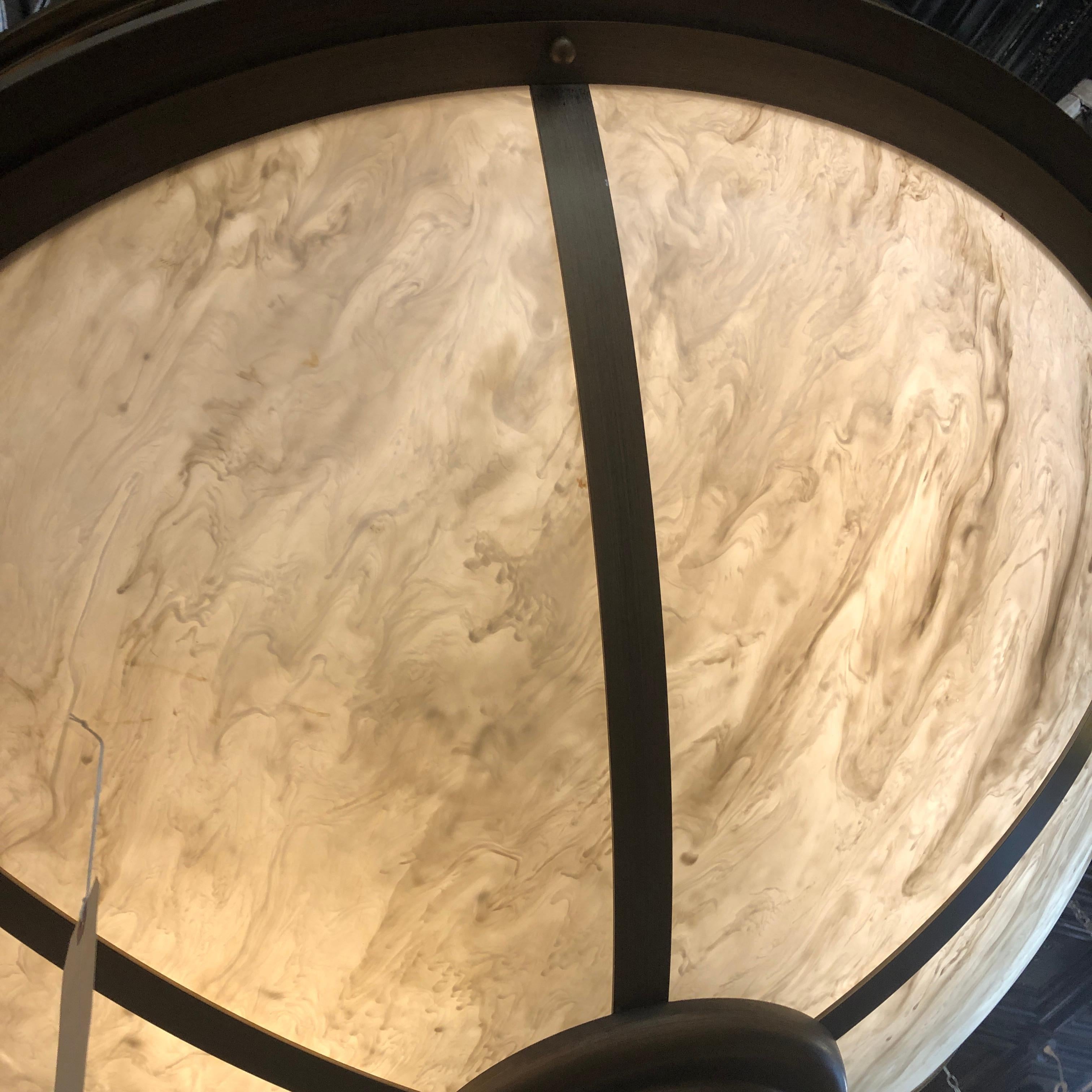 Araña de cúpula de 4' de diámetro Art Decó en venta