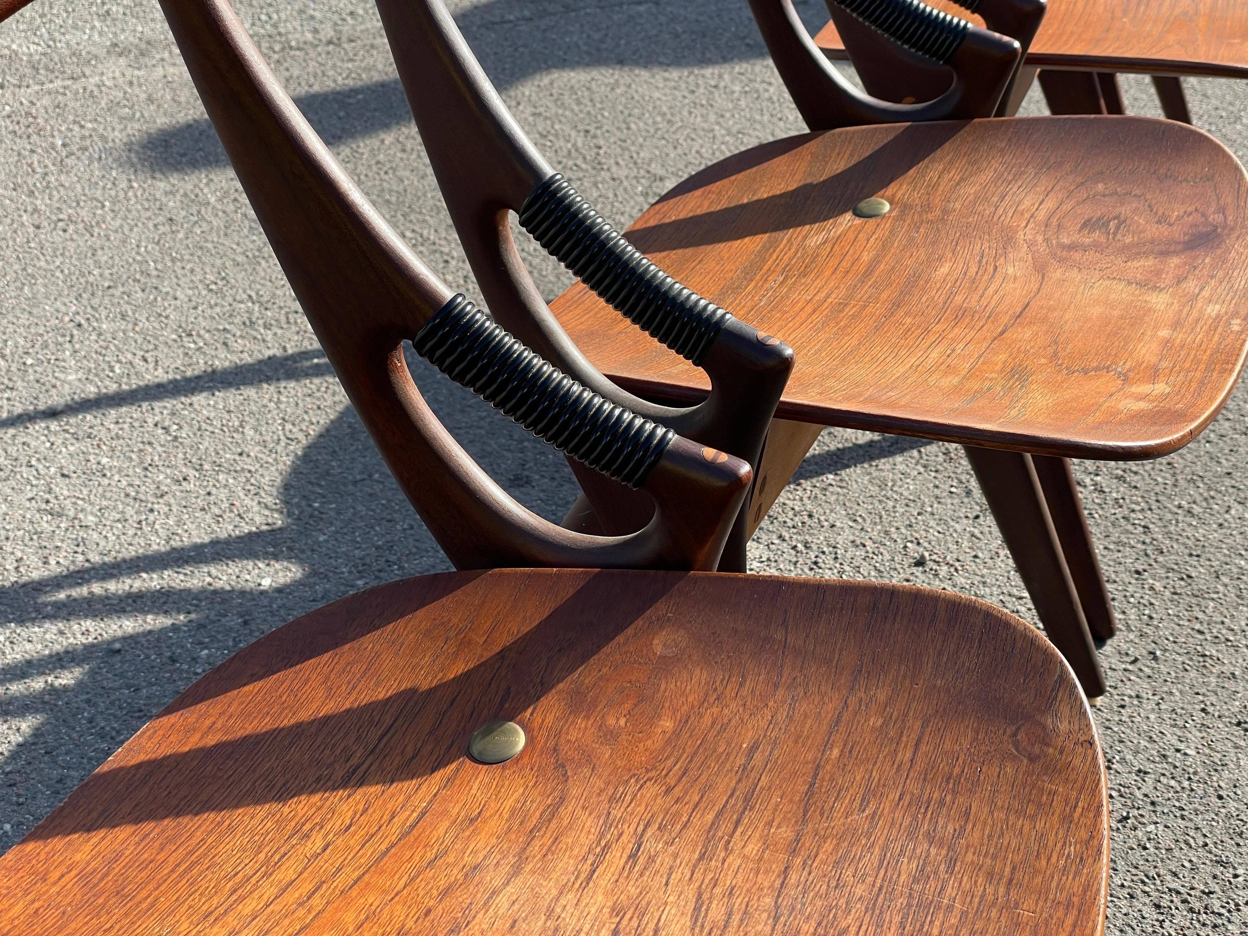 Danish 4 Dining Chairs by Arne Hovmand Olsen for Mogens Kold, Denmark, 1959
