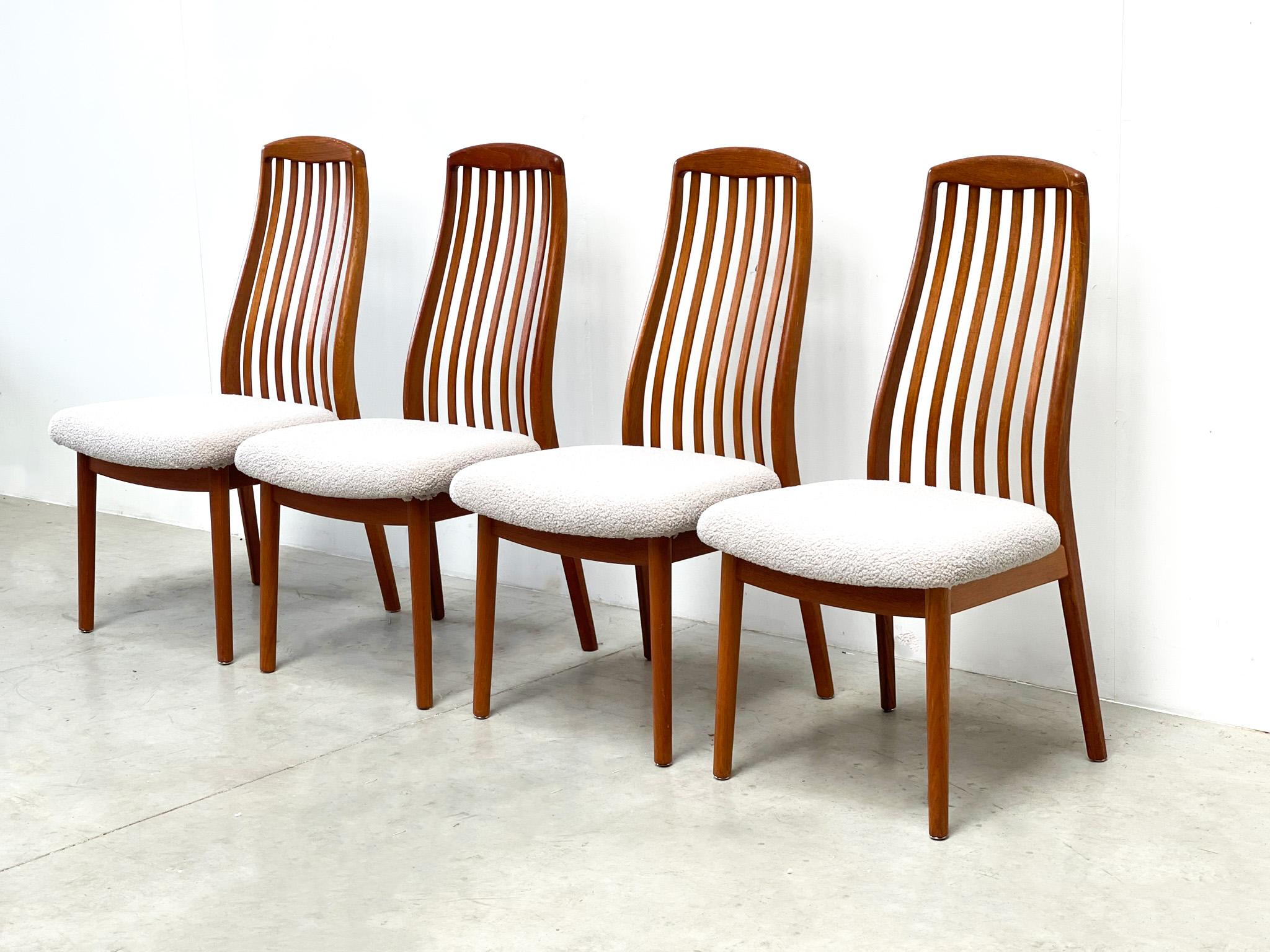 Danish 4 dining chairs by Preben Shou Denmark For Sale
