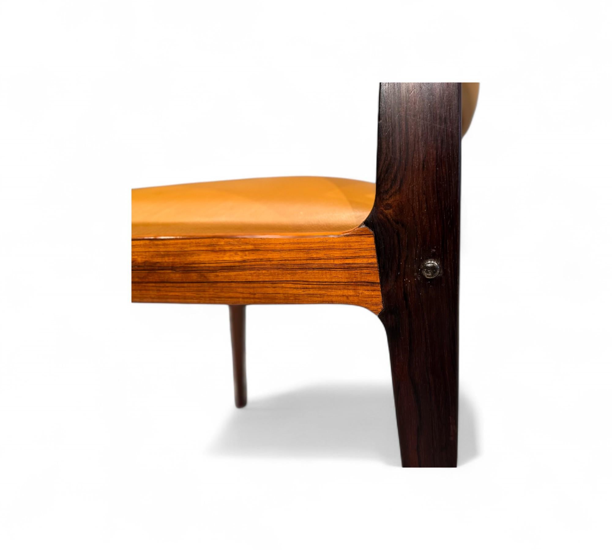 4 Dining Chairs in Hardwood & Leather by Sergio Rodrigues, Brazil , 1960 For Sale 9